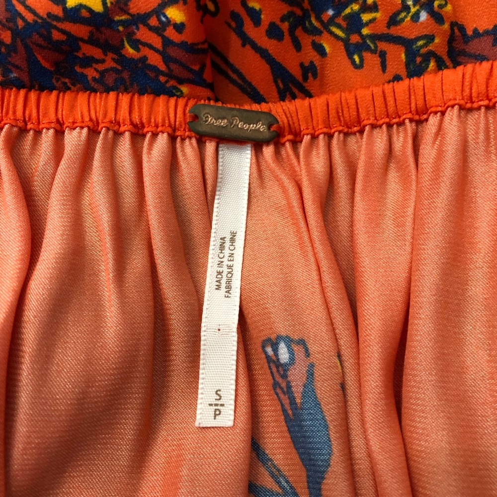 Free People Positano Boho Printed Floral Balloon Sleeve Blouse Top Size Small - Picture 10 of 14
